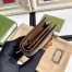 Gucci Jackie 1961 Card Case Wallet in GG Canvas with Brown Leather