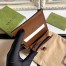 Gucci Jackie 1961 Card Case Wallet in GG Canvas with Brown Leather