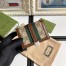 Gucci Jackie 1961 Card Case Wallet in GG Canvas with Brown Leather