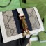 Gucci Jackie 1961 Card Case Wallet in GG Canvas with White Leather