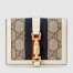 Gucci Jackie 1961 Card Case Wallet in GG Canvas with White Leather