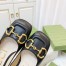 Gucci Ballet Flats in Black Leather with Horsebit