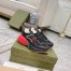 Gucci Women's Rhyton Sneakers in Black Leather with Mesh
