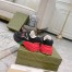 Gucci Women's Rhyton Sneakers in Black Leather with Mesh
