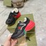 Gucci Women's Rhyton Sneakers in Black Leather with Mesh