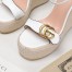 Gucci Platform Espadrilles In White Leather