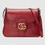 Gucci Small Messenger Bag in Red Leather with Double G