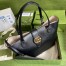 Gucci Medium Tote Bag with Double G in Black Calfskin