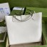Gucci Medium Tote Bag with Double G in White Calfskin