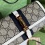 Gucci Jackie 1961 Chain Wallet in GG Canvas with White Leather