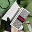 Gucci Jackie 1961 Chain Wallet in GG Canvas with White Leather