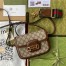 Gucci Horsebit 1955 Mini Bag in GG Canvas with Brown Calfskin