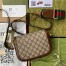 Gucci Horsebit 1955 Mini Bag in GG Canvas with Brown Calfskin