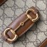 Gucci Horsebit 1955 Mini Bag in GG Canvas with Brown Calfskin