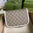Gucci Horsebit 1955 Mini Bag in GG Canvas with White Calfskin