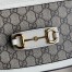Gucci Horsebit 1955 Mini Bag in GG Canvas with White Calfskin