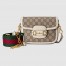 Gucci Horsebit 1955 Mini Bag in GG Canvas with White Calfskin