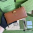 Gucci Diana Zip Around Wallet In Brown Calfskin