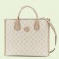 Gucci Small Tote Bag in White GG Supreme Canvas with Leather