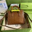 Gucci Diana Small Tote Bag in Brown Croc-embossed Leather