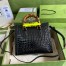 Gucci Diana Small Tote Bag in Black Croc-embossed Leather