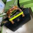 Gucci Diana Small Tote Bag in Black Croc-embossed Leather