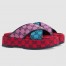 Gucci Platform Slide Sandals in Multicolor GG Canvas