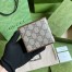 Gucci Bi-fold Wallet In Beige Canvas with Interlocking G