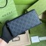 Gucci Zip Around Wallet In Black Canvas with Interlocking G