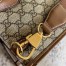 Gucci Medium Tote Bag in Beige GG Supreme Canvas with Brown Leather