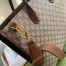 Gucci Medium Tote Bag in Beige GG Supreme Canvas with Brown Leather