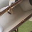 Gucci Medium Tote Bag in Beige GG Supreme Canvas with Brown Leather