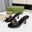 Gucci Slide Sandals 75mm in Black Matelasse Leather