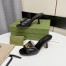 Gucci Slide Sandals 75mm in Black Matelasse Leather