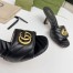 Gucci Slide Sandals 75mm in Black Matelasse Leather