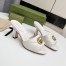 Gucci Slide Sandals 75mm in White Matelasse Leather