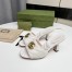 Gucci Slide Sandals 75mm in White Matelasse Leather