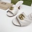 Gucci Slide Sandals 75mm in White Matelasse Leather