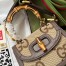 Gucci Bamboo 1947 Mini Top Handle Bag in Camel Jumbo GG Canvas