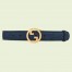 Gucci Blondie Belt 30MM in Blue Suede Calfskin