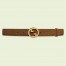Gucci Blondie Belt 30MM in Brown Suede Calfskin