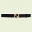 Gucci Blondie Belt 30MM in Black Suede Calfskin