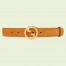 Gucci Blondie Belt 30MM in Tan Suede Calfskin