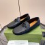 Gucci Men's Drive Loafers in Black Leather with Interlocking G