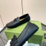 Gucci Men's Drive Loafers in Black Leather with Interlocking G