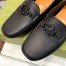 Gucci Men's Drive Loafers in Black Leather with Interlocking G