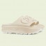 Gucci Slide Sandals in White Rubber with Interlocking G