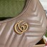Gucci GG Marmont Half-moon Mini Bag in Nude Chevron Leather