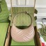 Gucci GG Marmont Half-moon Mini Bag in Nude Chevron Leather