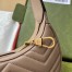 Gucci GG Marmont Half-moon Mini Bag in Nude Chevron Leather